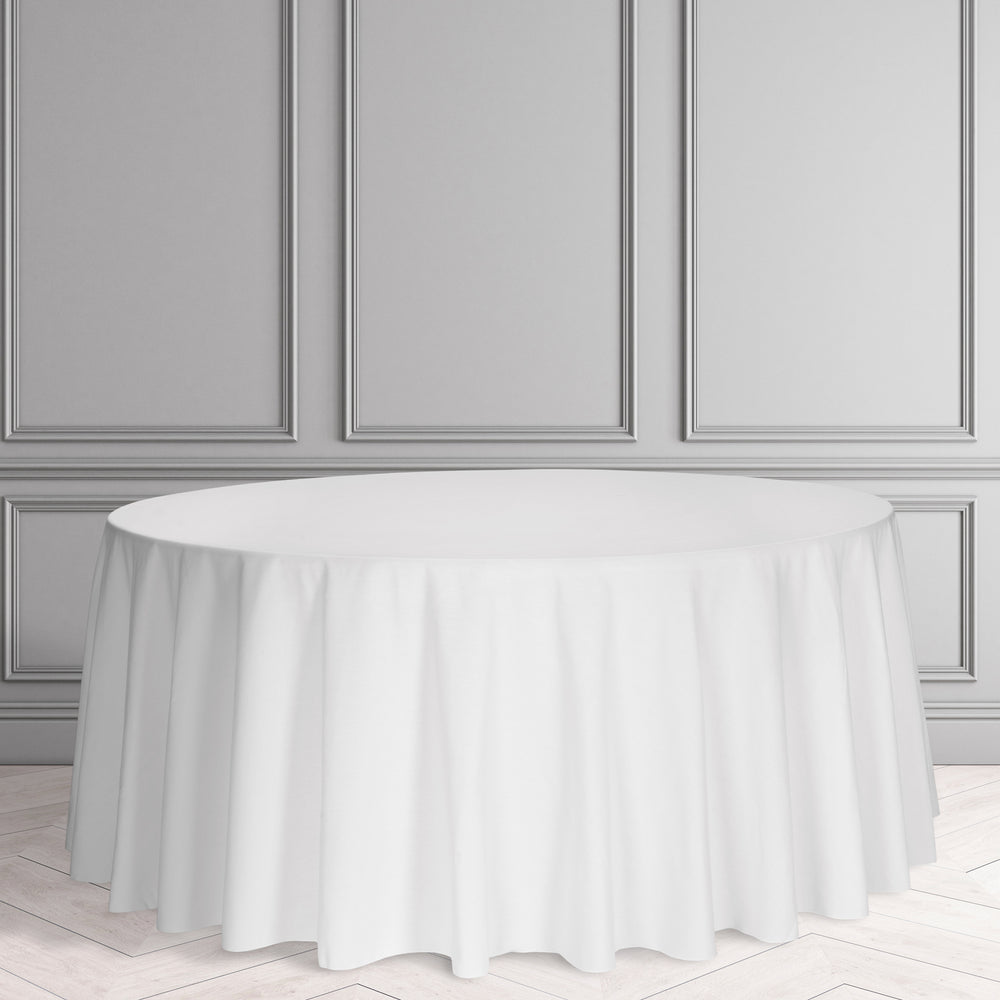 5ft Round White Table Linen – Wharfeside Hire