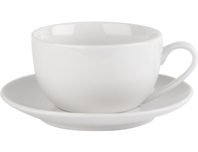 plain white bowl shaped coffee cup