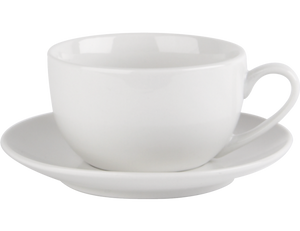 plain white bowl shaped coffee cup