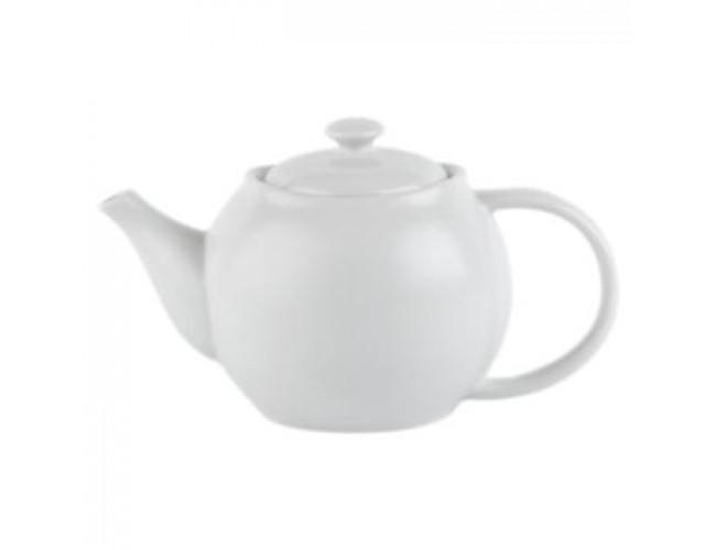 plain white large tea pot