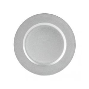 Charger Plate - Smooth Silver Rim