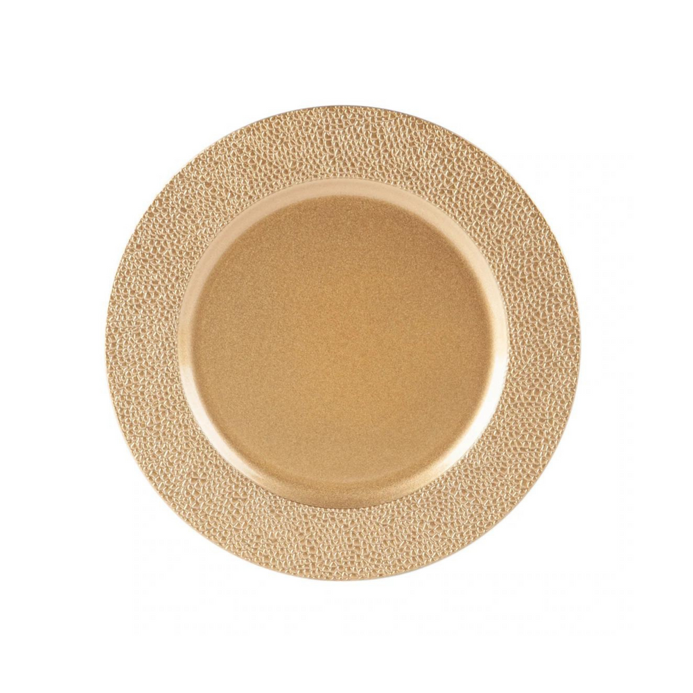 Charger Plate - Hammered Gold Rim