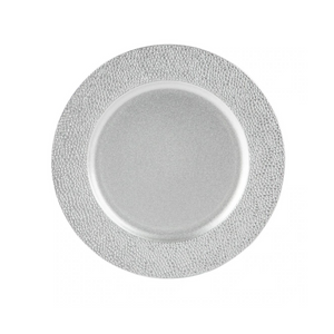 Charger Plate - Hammered Silver Rim