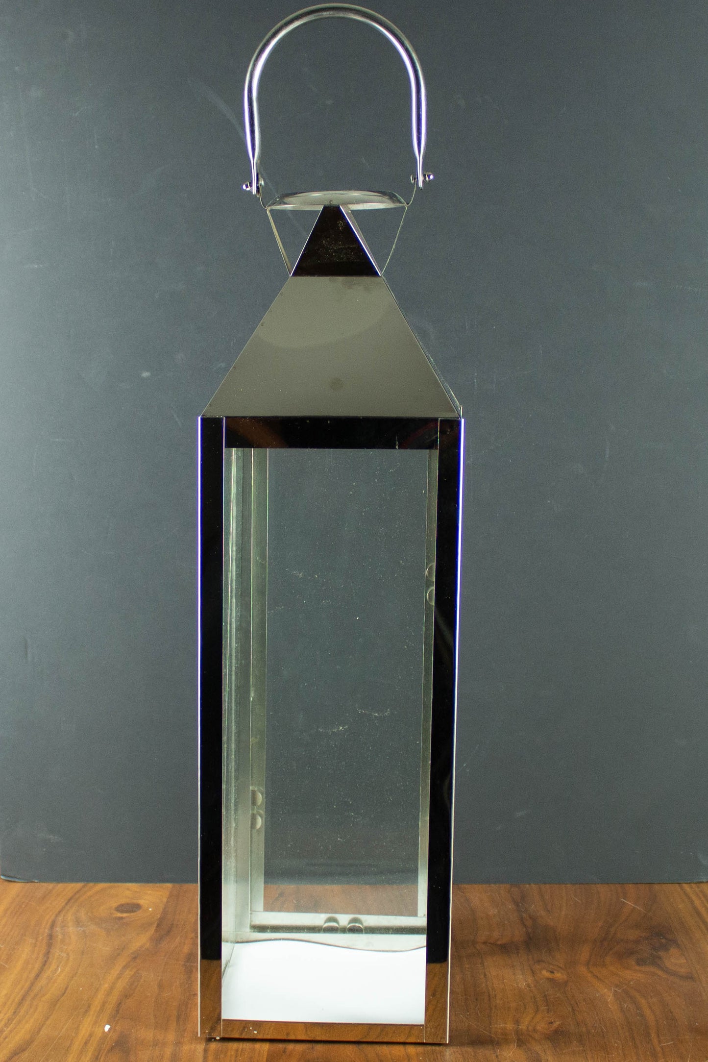 silver lantern candle holder