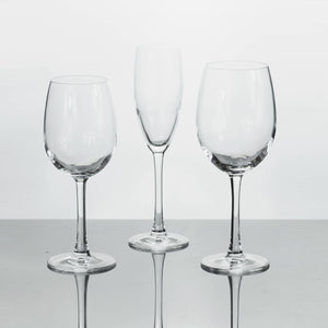 Reserva glass range tableware to hire