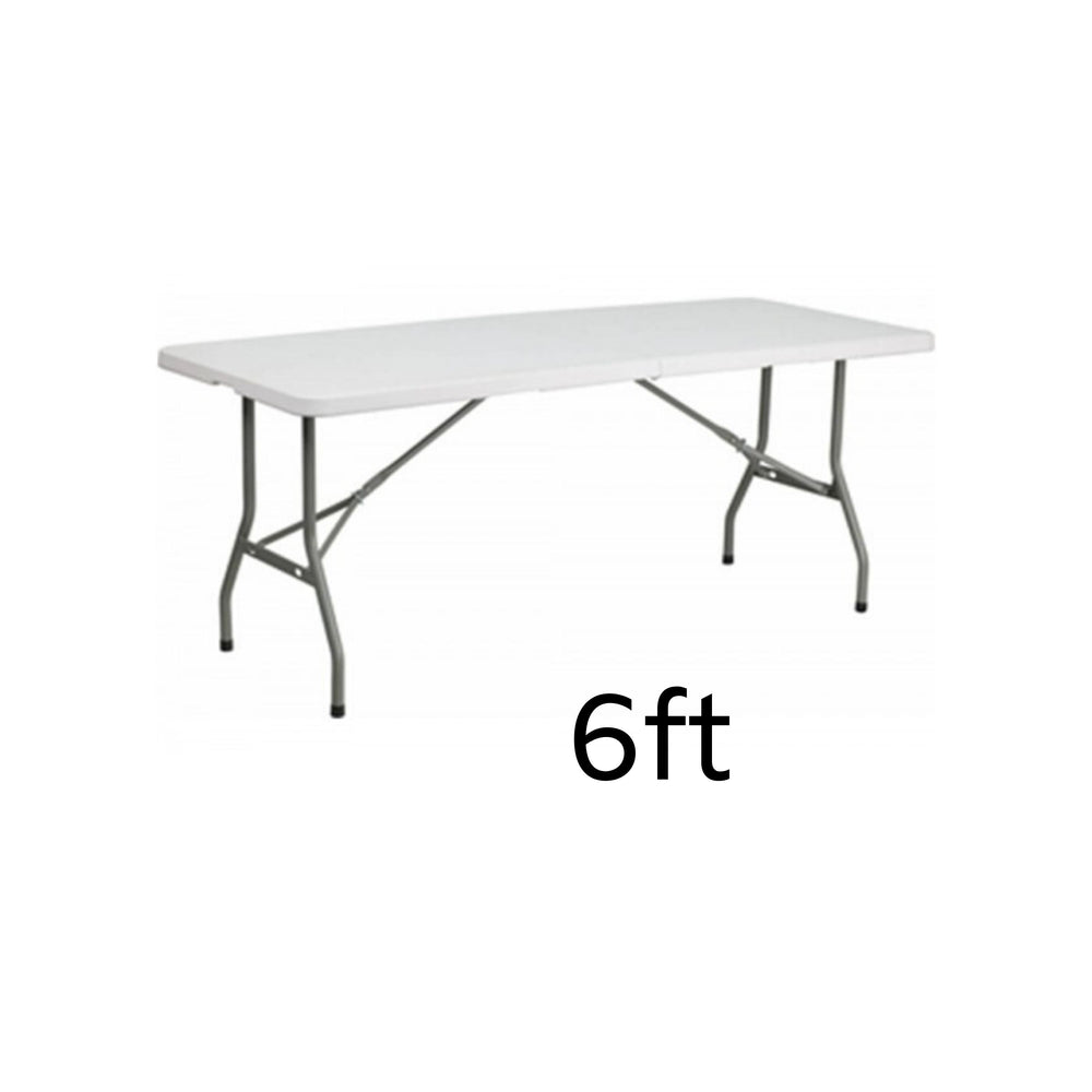plastic rectangular table – 6 ft