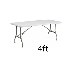 plastic rectangular table – 4 ft